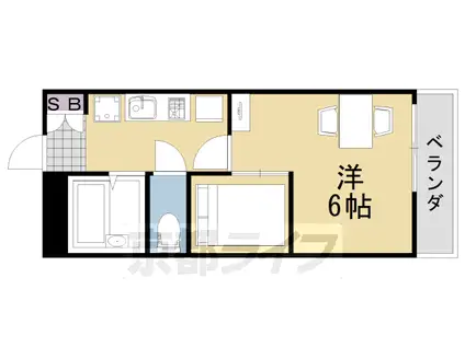 阪急電鉄京都線 桂駅 徒歩10分 3階建 築17年(1K/2階)の間取り写真