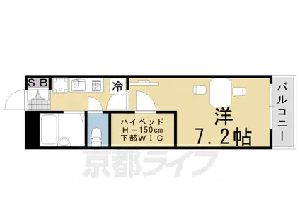 阪急電鉄京都線 桂駅 徒歩29分 4階建 築17年(1K/1階)の間取り写真