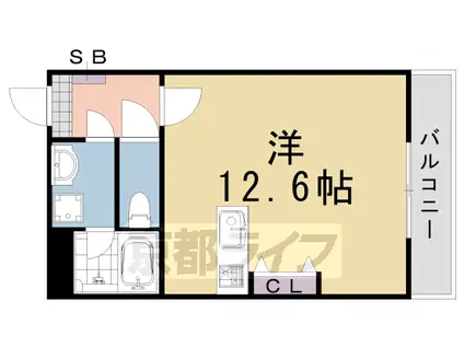 阪急電鉄京都線 桂駅 徒歩27分 5階建 築17年(1K/2階)の間取り写真