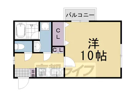 阪急電鉄京都線 桂駅 徒歩27分 5階建 築17年(1K/2階)の間取り写真