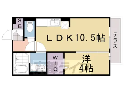 阪急電鉄京都線 桂駅 徒歩15分 2階建 築17年(1LDK/1階)の間取り写真