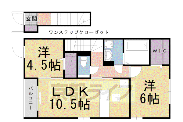東海道本線 向日町駅 徒歩25分 2階建 築17年(2LDK/2階)の間取り写真