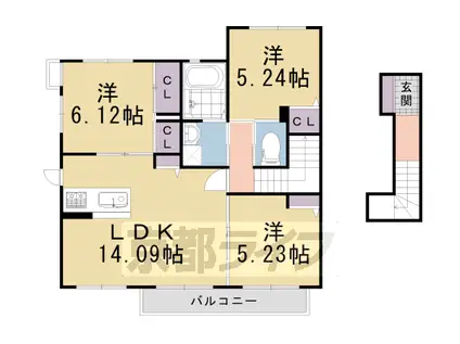 シャーメゾン山崎(3LDK/2階)の間取り写真