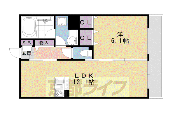 阪急電鉄京都線 桂駅 徒歩15分 2階建 築8年(1LDK/2階)の間取り写真