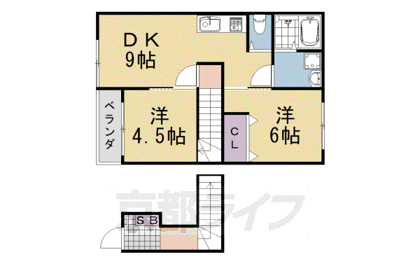 アネッソ岸ノ上(2DK/2階)の間取り写真
