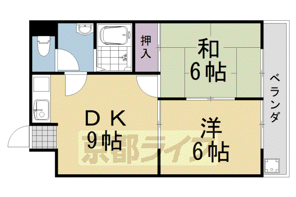 クレスト21(2DK/3階)の間取り写真