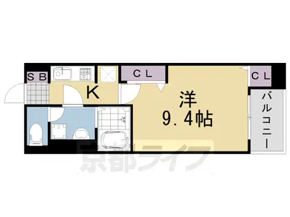 東海道本線 桂川駅(京都) 徒歩12分 5階建 築5年(1K/2階)の間取り写真