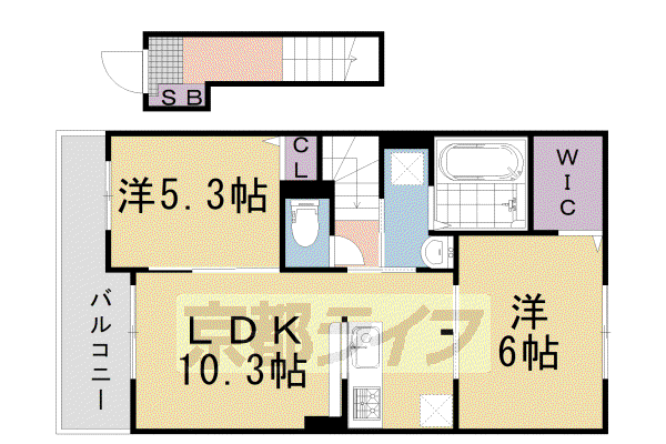 雅 六番館(2LDK/2階)の間取り写真