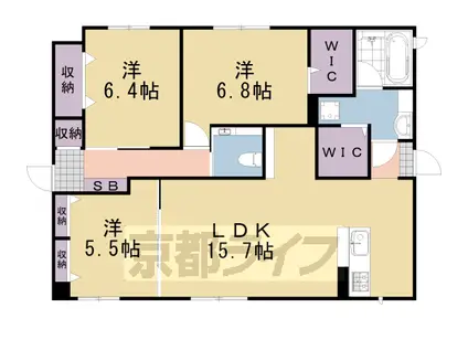 阪急電鉄嵐山線 松尾大社駅 徒歩9分 2階建 築5年(3SLDK/1階)の間取り写真