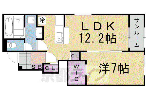 グランヴィア K(1LDK/1階)の間取り写真