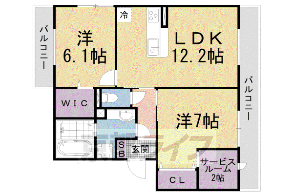アデウ ウーノ(2SLDK/2階)の間取り写真