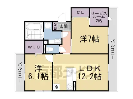 アデウ ウーノ(2SLDK/3階)の間取り写真