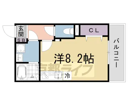京都市東西線 椥辻駅 徒歩6分 3階建 築5年(ワンルーム/2階)の間取り写真