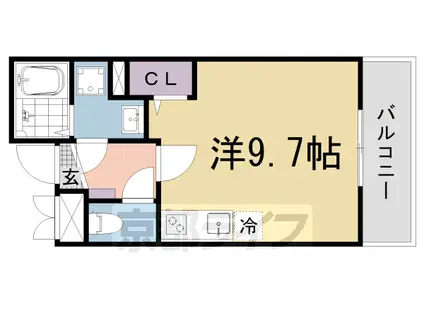 京都市東西線 椥辻駅 徒歩6分 3階建 築4年(ワンルーム/3階)の間取り写真