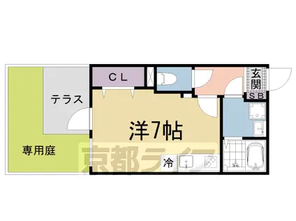 京都市東西線 椥辻駅 徒歩6分 3階建 築5年(ワンルーム/1階)の間取り写真