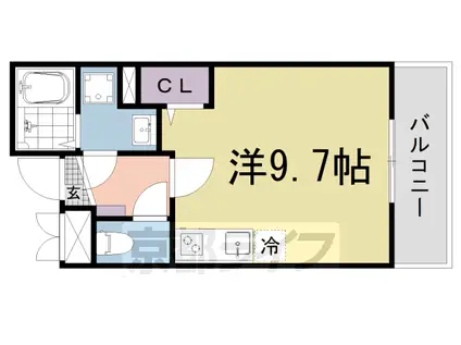 京都市東西線 椥辻駅 徒歩6分 3階建 築4年(ワンルーム/3階)の間取り写真