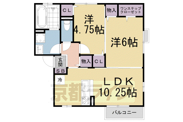 リバティ(2LDK/1階)の間取り写真