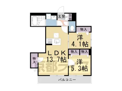 シャーメゾン北山上賀茂(2LDK/1階)の間取り写真