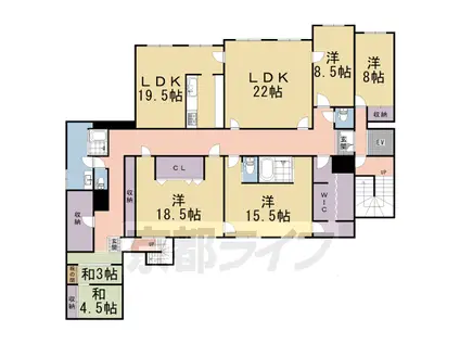 京阪電気鉄道鴨東線 出町柳駅 徒歩7分 3階建 築41年(5SLDK/2階)の間取り写真