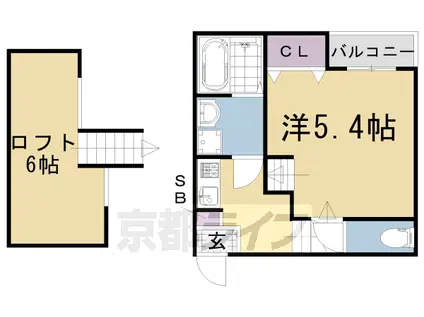 京阪電気鉄道京阪線 淀駅 徒歩7分 2階建 築4年(1K/2階)の間取り写真