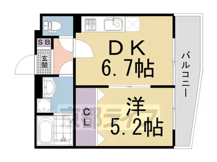 KTIレジデンス桃山(1DK/2階)の間取り写真