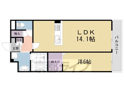 京阪電気鉄道京阪線 丹波橋駅 徒歩5分 3階建 築4年(1LDK/3階)の間取り写真