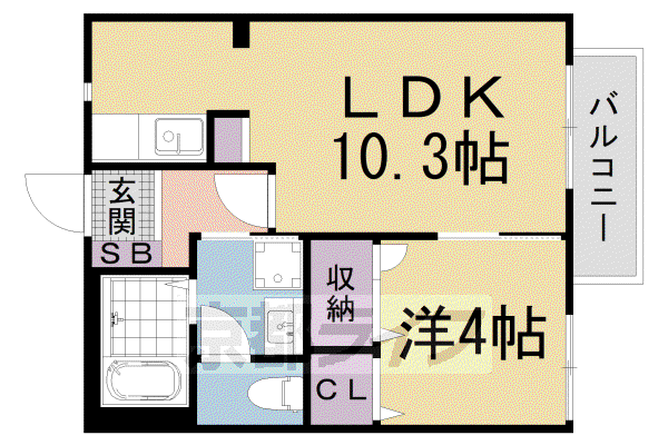 ベルドールZEZE(1LDK/2階)の間取り写真