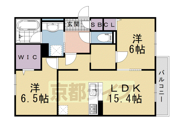 阪急電鉄京都線 長岡天神駅 徒歩6分 3階建 築6年(2LDK/1階)の間取り写真