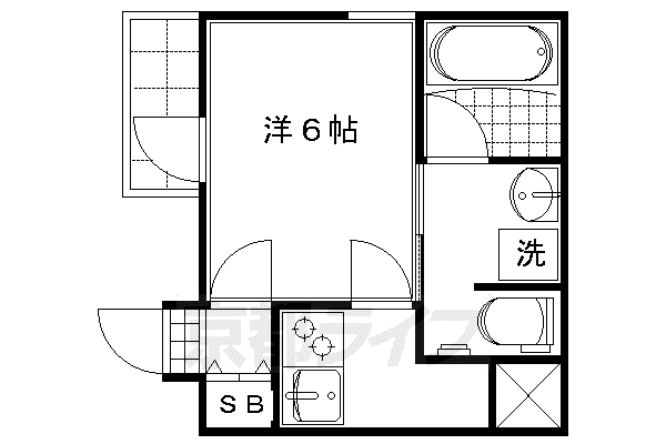 京阪電気鉄道京阪線 伏見稲荷駅 徒歩7分 4階建 築10年(1K/3階)の間取り写真