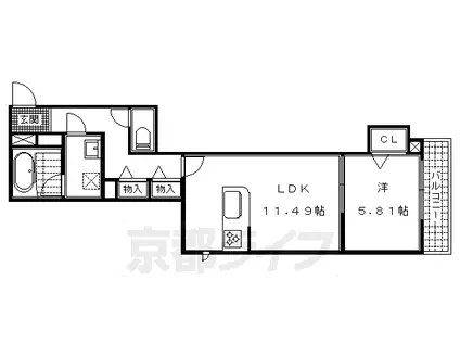 SHAMAISONLESBOIS(1LDK/1階)の間取り写真