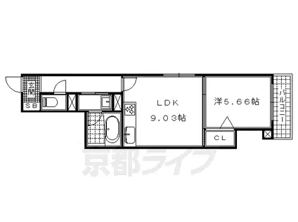 SHAMAISONLESBOIS(1LDK/3階)の間取り写真