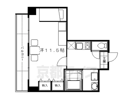 近鉄京都線 竹田駅(京都) 徒歩8分 10階建 築18年(1K/6階)の間取り写真