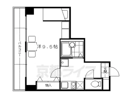 近鉄京都線 竹田駅(京都) 徒歩8分 10階建 築18年(1K/5階)の間取り写真