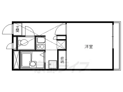 京阪電気鉄道京阪線 丹波橋駅 徒歩16分 2階建 築22年(1K/1階)の間取り写真