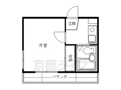京阪電気鉄道京阪線 伏見桃山駅 徒歩7分 2階建 築35年(1K/1階)の間取り写真
