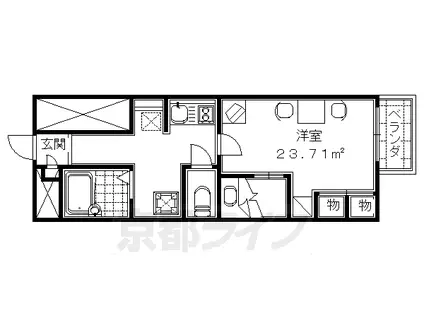 レオパレス宇治川(1K/1階)の間取り写真