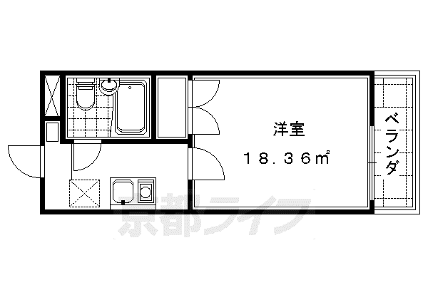 レオパレス RX淀(1K/4階)の間取り写真