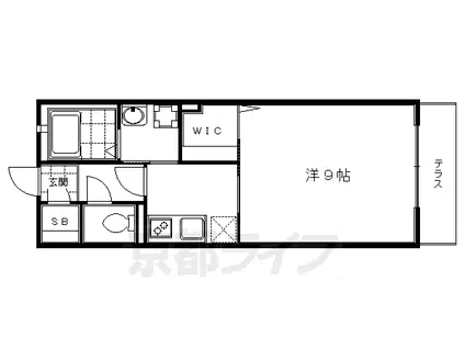 京阪電気鉄道京阪線 墨染駅 徒歩7分 2階建 築18年(1K/1階)の間取り写真