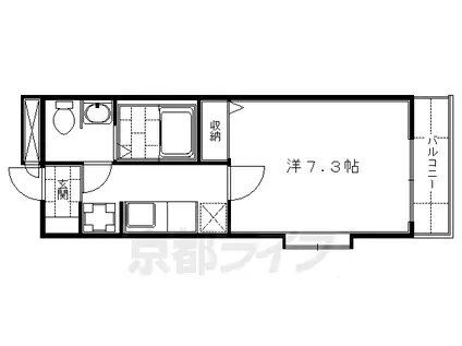 京阪電気鉄道京阪線 龍谷大前深草駅 徒歩7分 4階建 築18年(1K/3階)の間取り写真