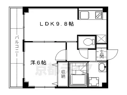 レジデンス雅都(1LDK/4階)の間取り写真