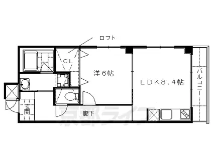 京阪電気鉄道京阪線 藤森駅 徒歩7分 4階建 築17年(1LDK/4階)の間取り写真