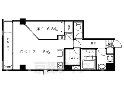 京阪電気鉄道京阪線 墨染駅 徒歩1分 5階建 築17年(1LDK/4階)の間取り写真