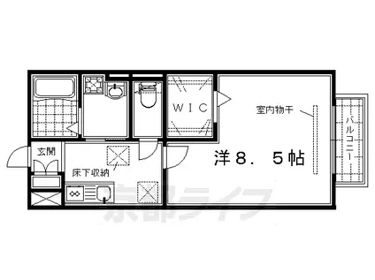 ソレイユ稲荷(1K/2階)の間取り写真