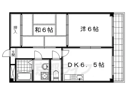 ヤムズⅢ(2DK/3階)の間取り写真