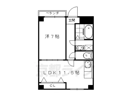 京阪電気鉄道京阪線 中書島駅 徒歩32分 6階建 築27年(1LDK/5階)の間取り写真