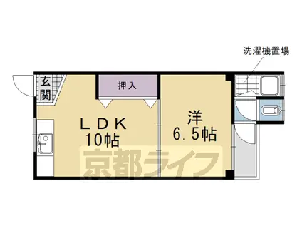 京阪電気鉄道京阪線 伏見桃山駅 徒歩21分 4階建 築53年(1LDK/2階)の間取り写真