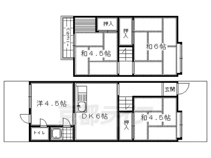 京阪電気鉄道京阪線 淀駅 徒歩14分 2階建 築55年(4DK)の間取り写真