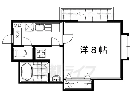 京阪電気鉄道京阪線 龍谷大前深草駅 徒歩9分 5階建 築17年(1K/2階)の間取り写真