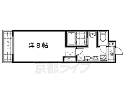京阪電気鉄道京阪線 伏見稲荷駅 徒歩2分 5階建 築16年(1K/4階)の間取り写真
