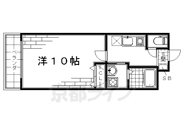 メディナ中書島(1K/3階)の間取り写真